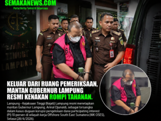 Keluar dari Ruang Pemeriksaan,Mantan Gubernur Lampung Resmi Kenakan Rompi Tahanan.