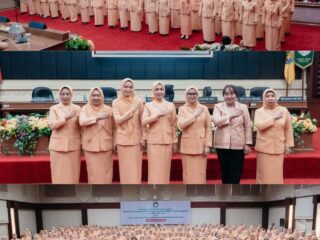 Pengurus Unsur Pelaksana Dharma Wanita Persatuan (DWP) Organisasi Perangkat Daerah (OPD) Provinsi, Kabupaten dan Kota se-Provinsi Lampung Masa Bakti 2024–2029 resmi dikukuhkan