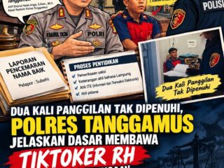Dua Kali Panggilan Tak Dipenuhi, Polres Tanggamus Jelaskan Dasar Membawa Tiktoker RH untuk Pemeriksaan